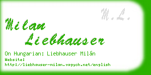 milan liebhauser business card